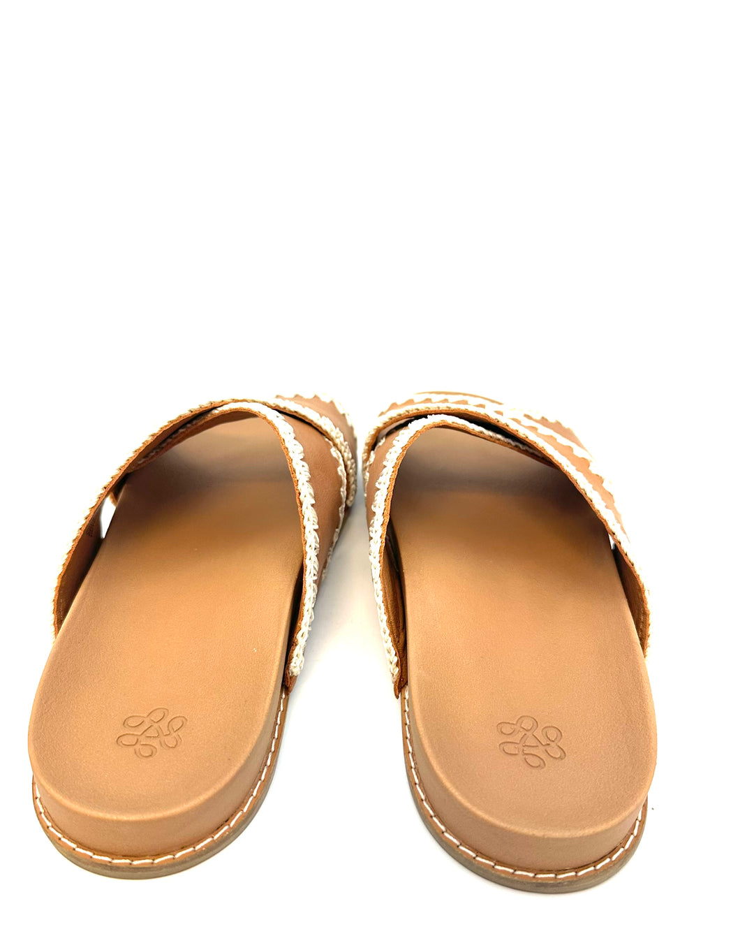 Brown Leather Criss Cross Sandals - Size 7