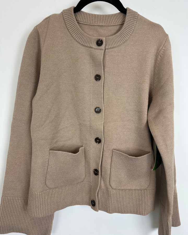 Brown Knit Cardigan - Size 2/4