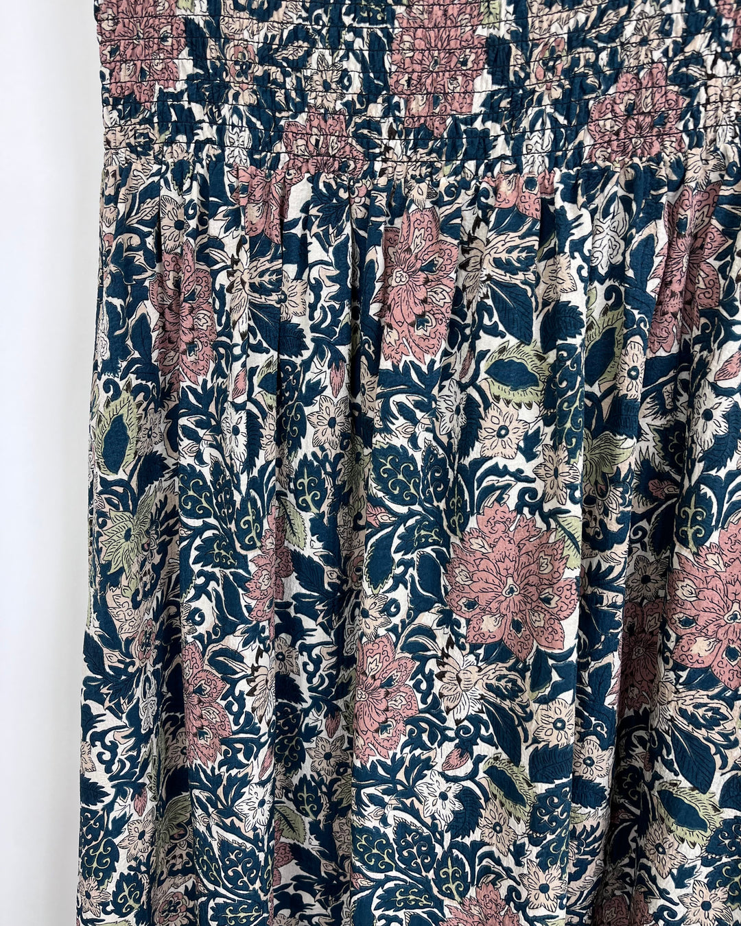 Dark Floral Smocked Dress - Size 8/10