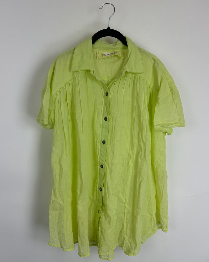 Free People Sheer Green Tunic - Extra Small