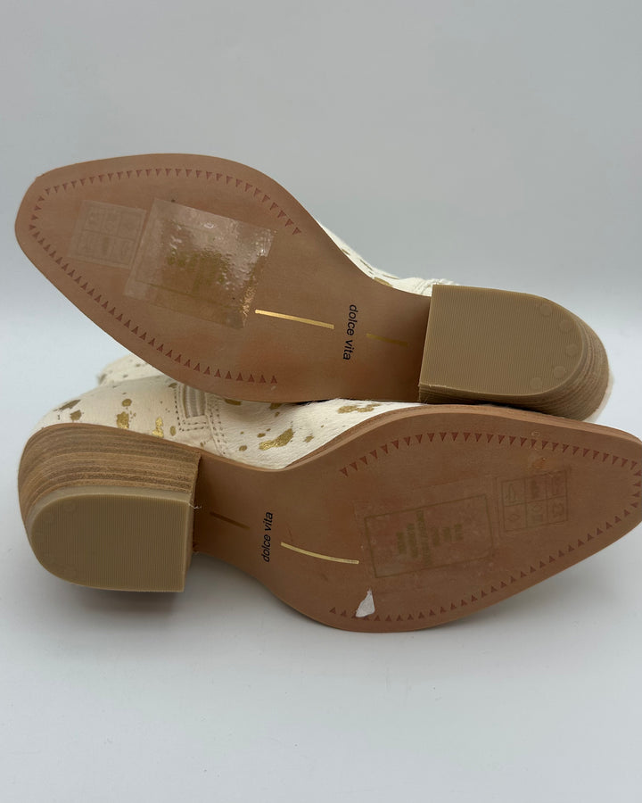 White & Gold Western Bootie - Size 6.5 and 8