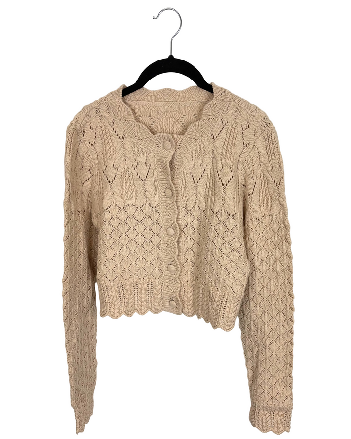 Tan Crochet Sweater - Size 0/2