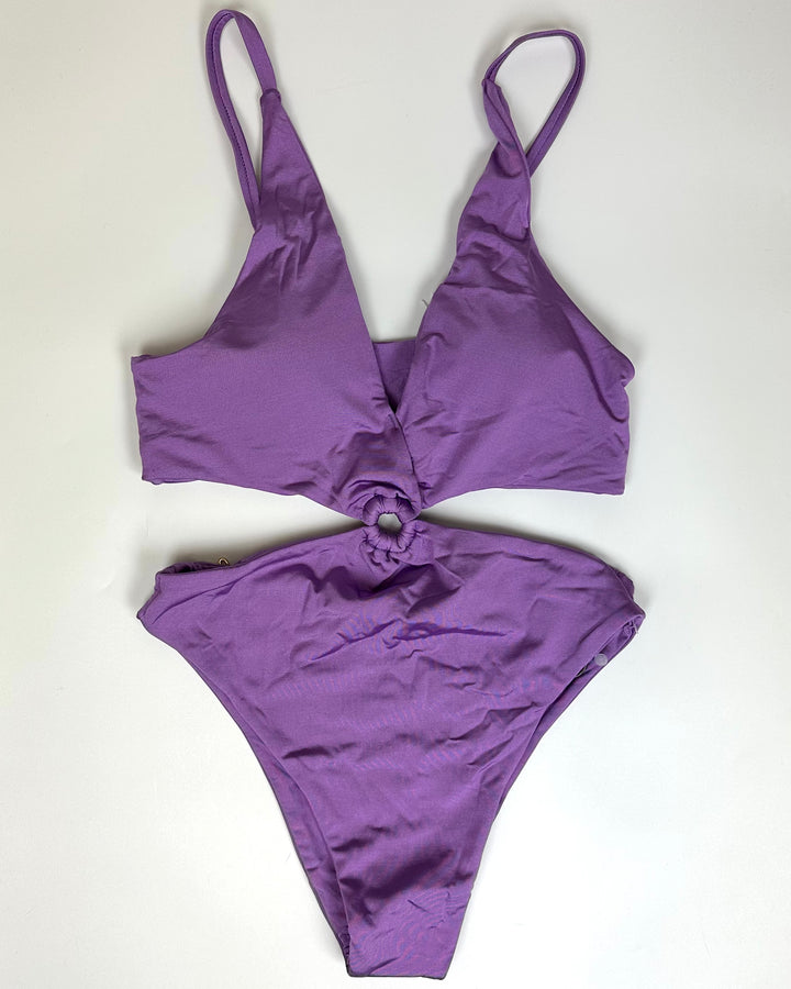 Purple Plunge Cut Out One Piece - Size 2/4