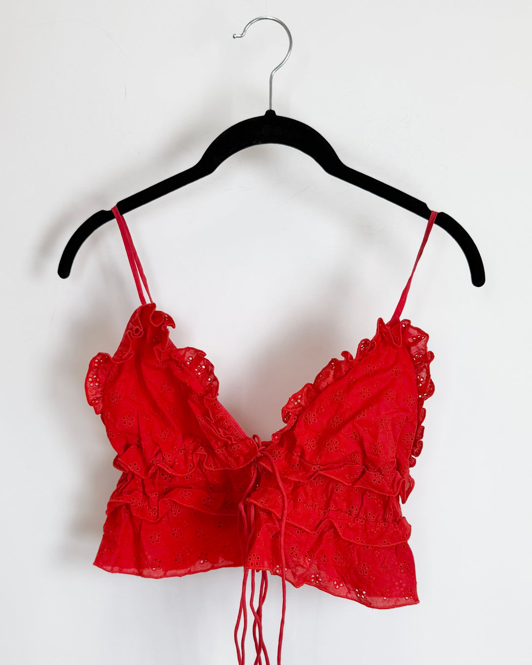 Red Floral Patterned Top - Size 0/2