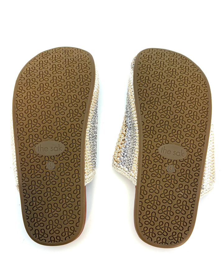 Beige & Tan Crochet Clogs -  Size 9 and 10