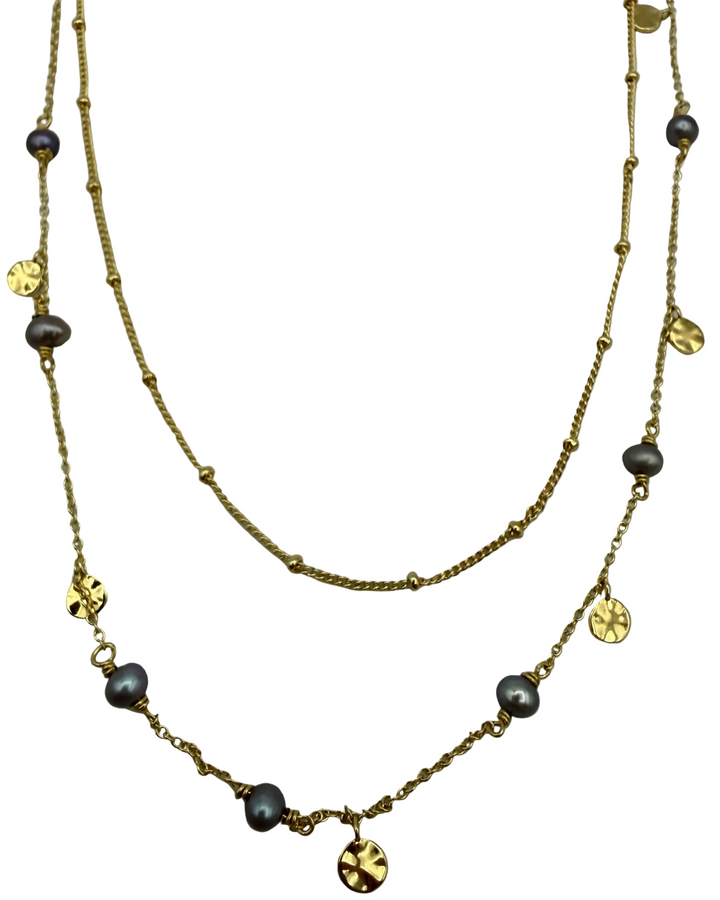 Layered Lavender Beads Necklace