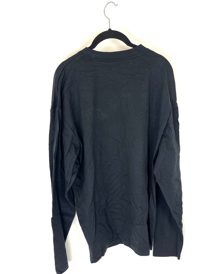 MENS Black Crewneck Logo Long Sleeve - Medium