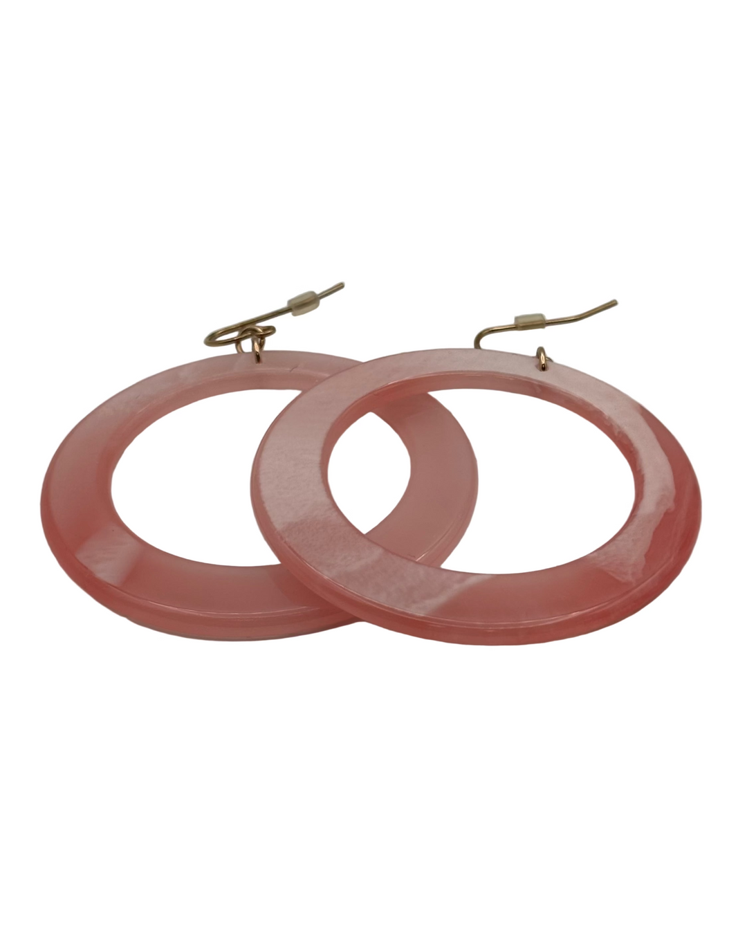 Pink Acrylic Circular Drop Earrings