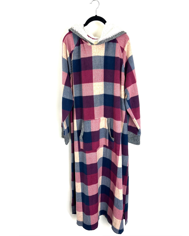 Pink and Blue Plaid Lounge Dress - 1X