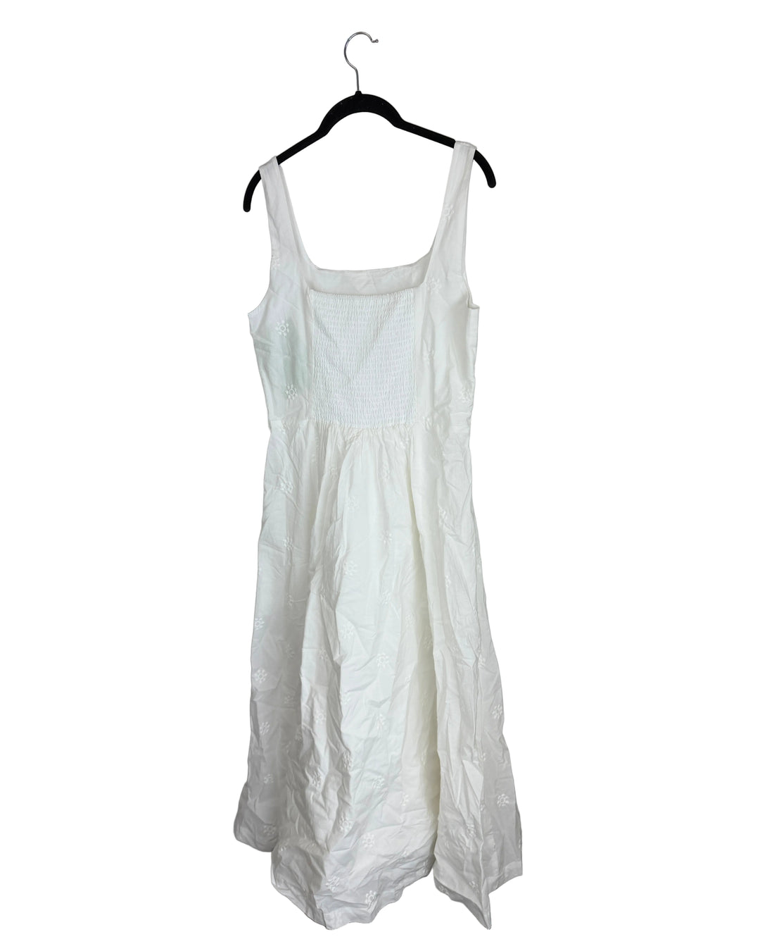 Long White Flower Embroidered Dress- Size 6/8