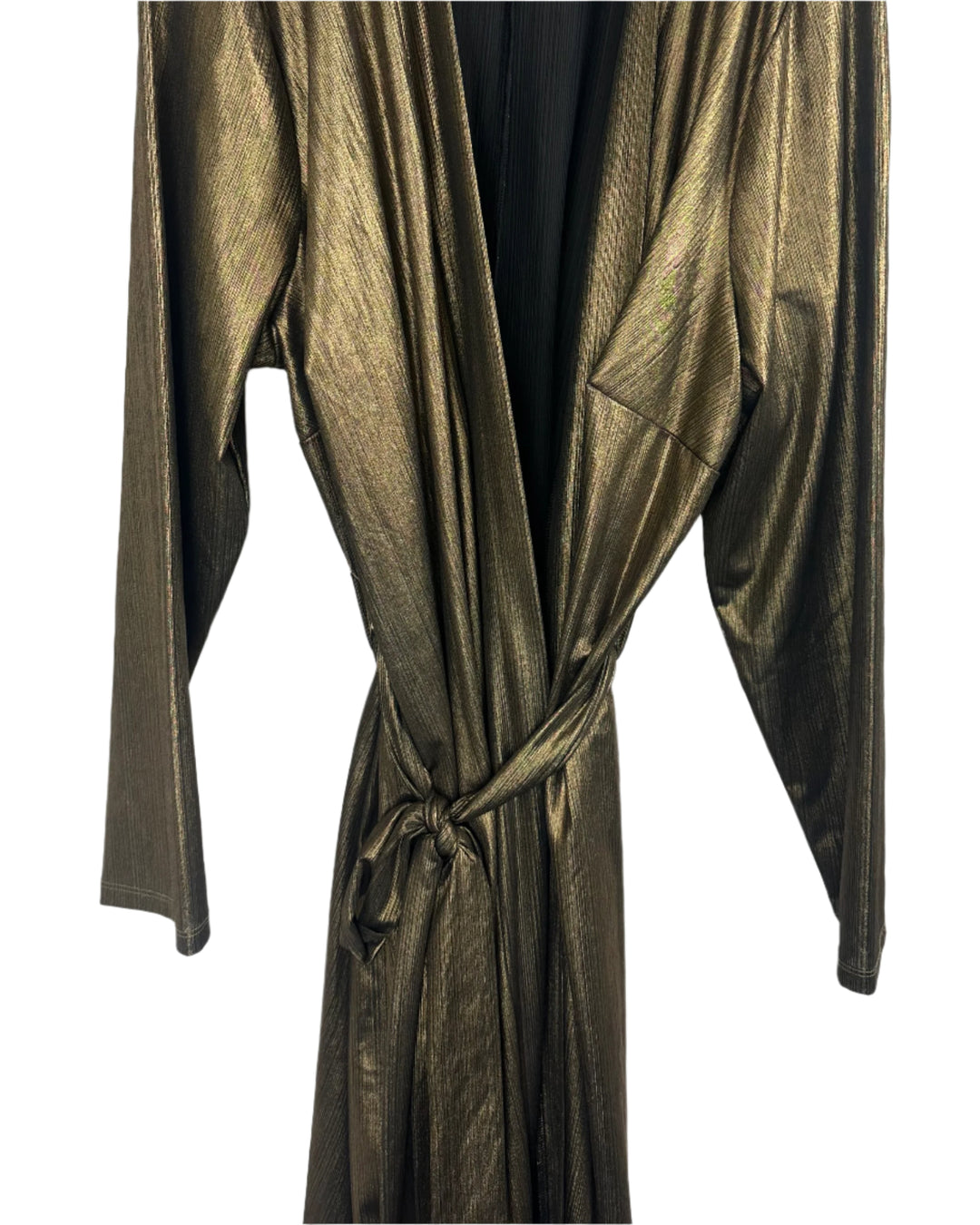 Gold Shimmer Wrap Dress - Size 2X