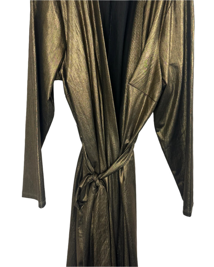Gold Shimmer Wrap Dress - Size 2X