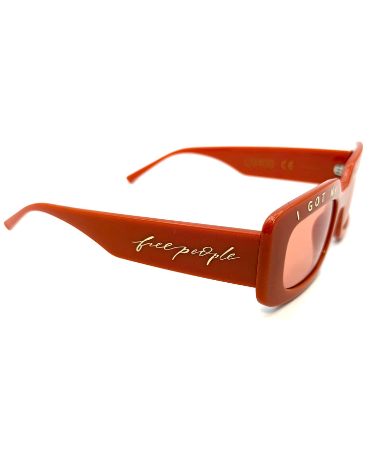 "I got my eye on you" Orange Rectangle Sunglasses