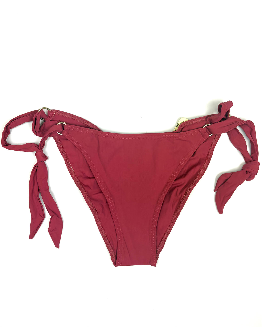 Raspberry & Gold Ring Bikini Bottom- Small