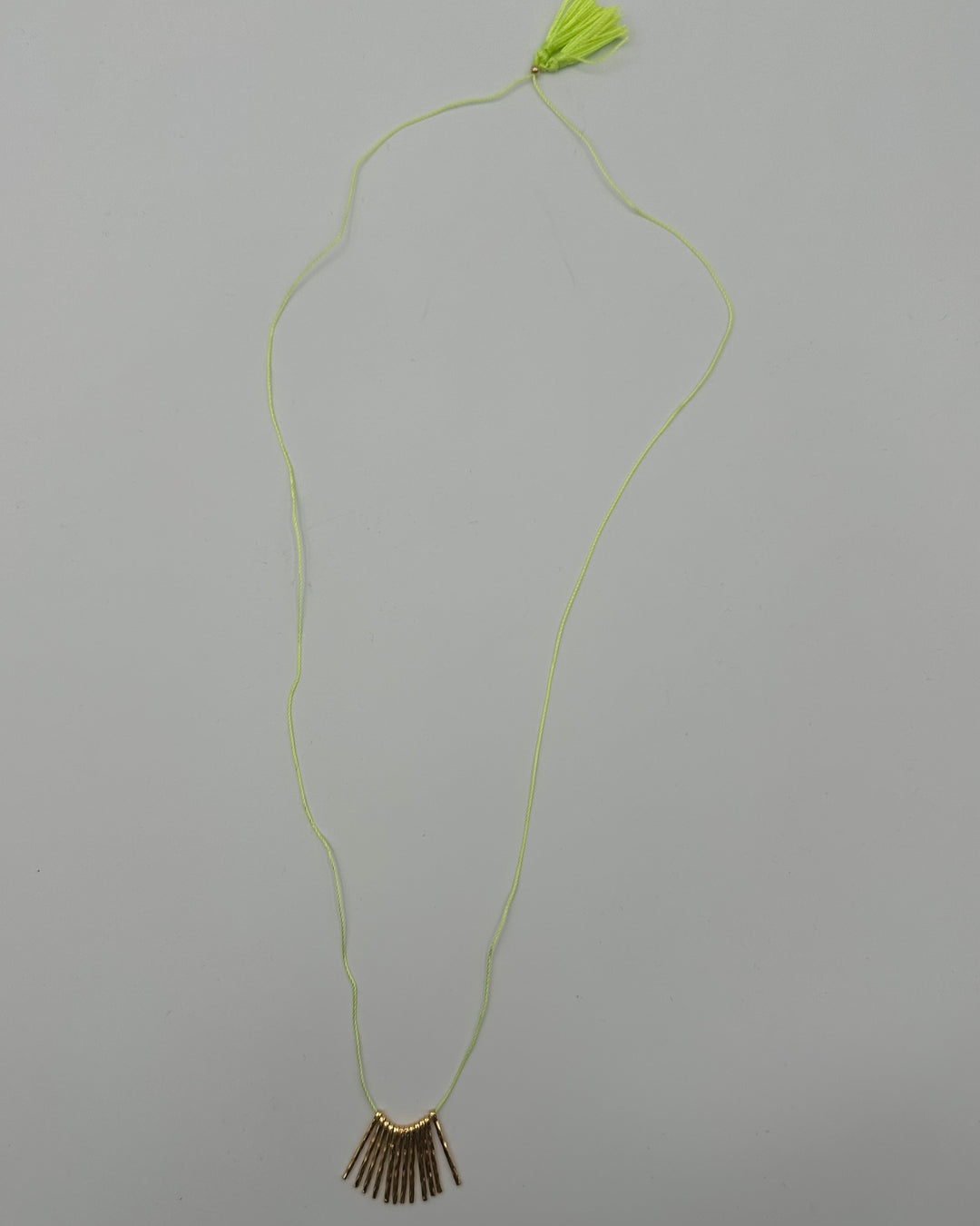 Gold Bar Charm String Necklace