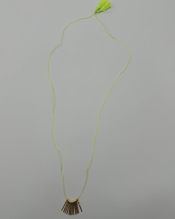 Gold Bar Charm String Necklace