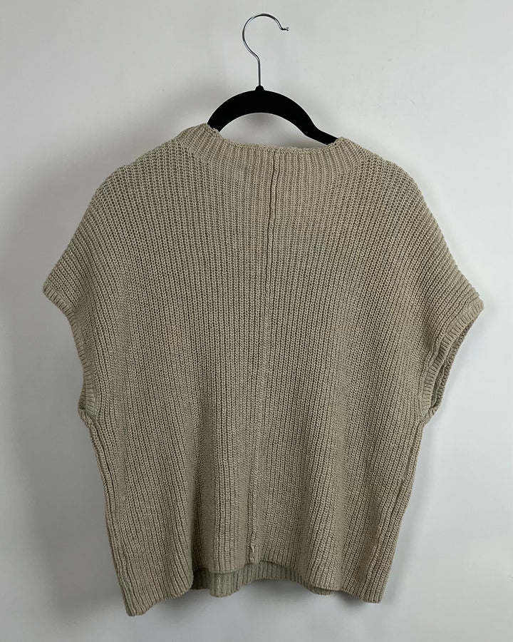 Beige Short Sleeve Sweater Top - Size 4/6