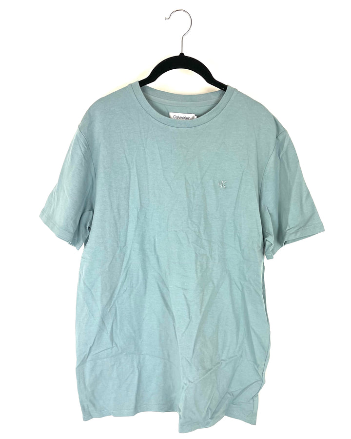 Mens Mist Blue Crewneck Tee- Size Medium