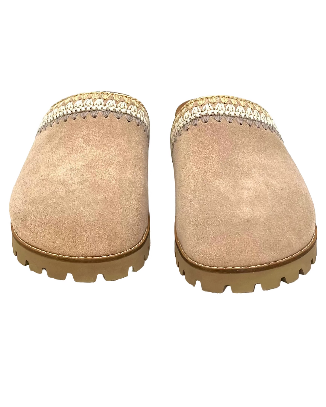 Oatmeal Taupe Suede Clogs - Size 6, 7, 8, 9, 10, 11