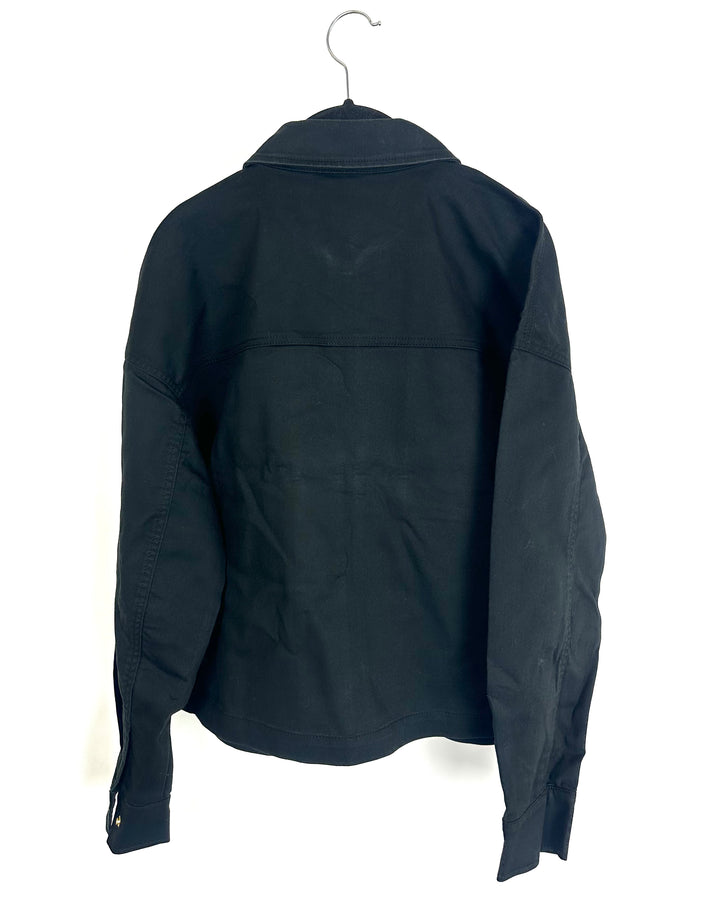 Black Lightweight Denim Jacket - Size 6/8
