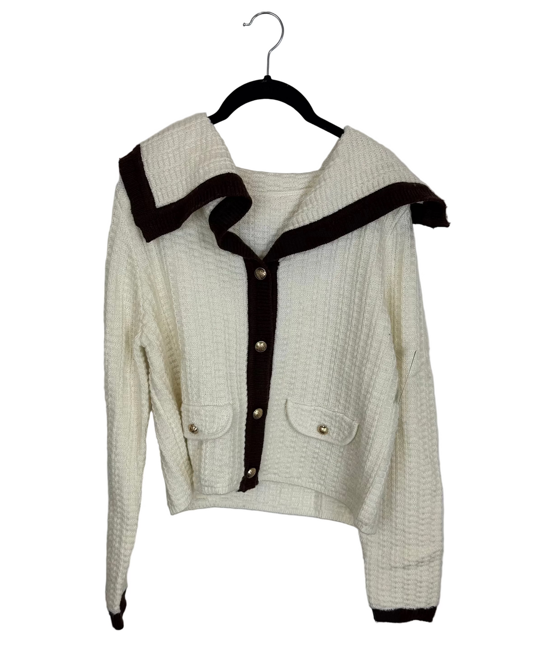 Contrast Collar Cardigan – Size 6/8