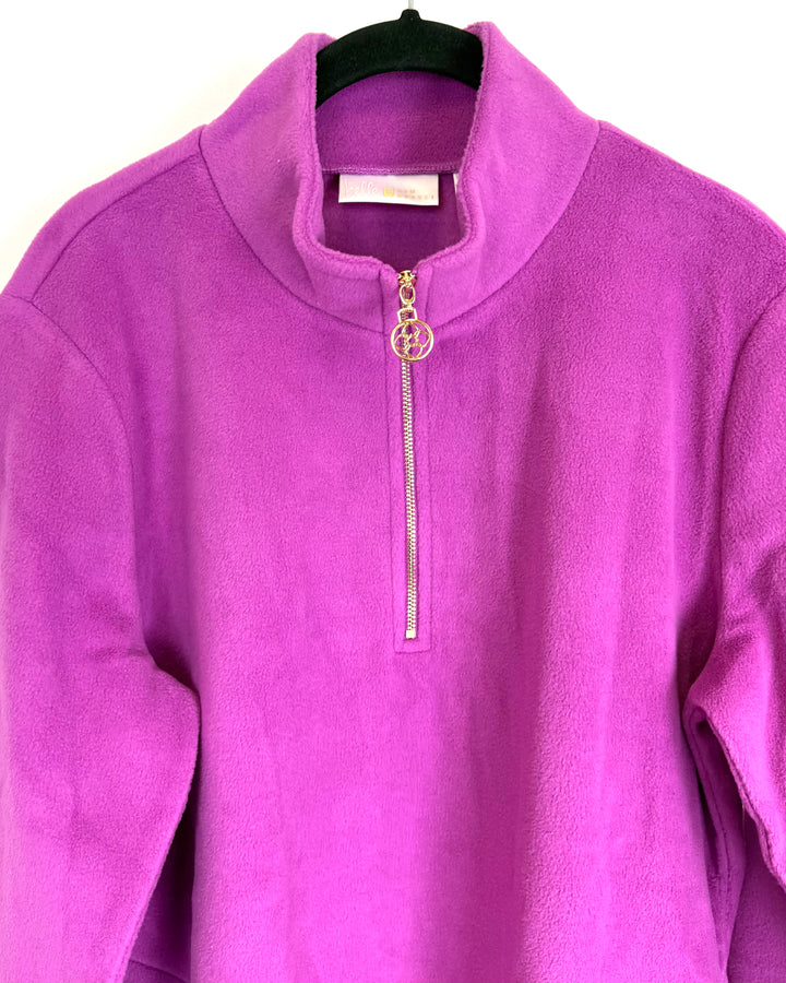 Magenta Fleece Quarter Zip Pullover - Size 6/8