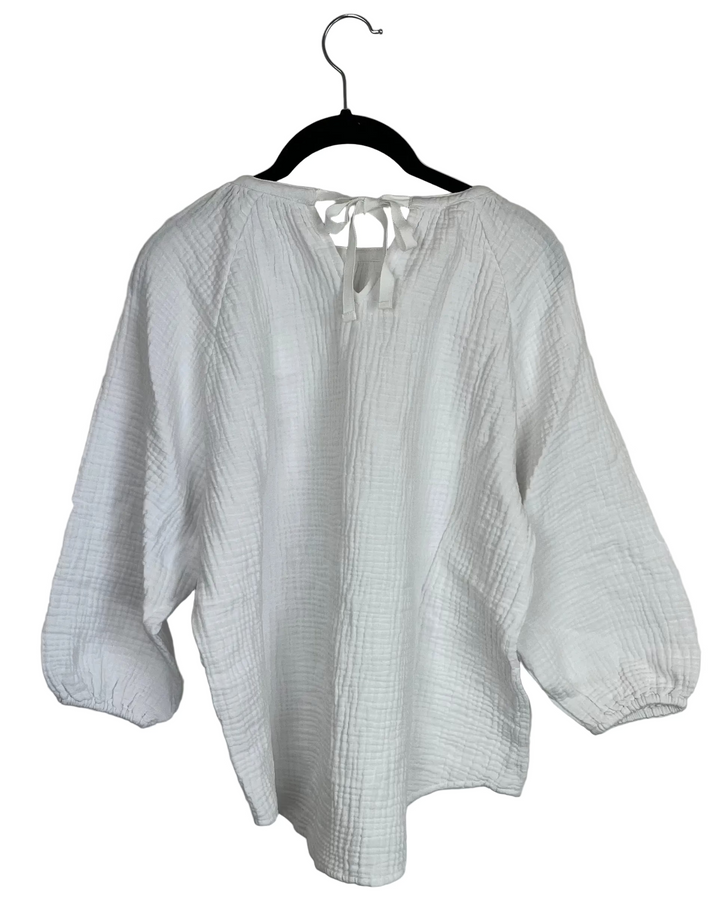 Bright White Textured Top - Size 0/2, 4/6, 8/10, 12/14 and 16