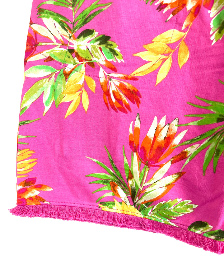 Pink Tropical Print Stretchy Skort - Size 6/8