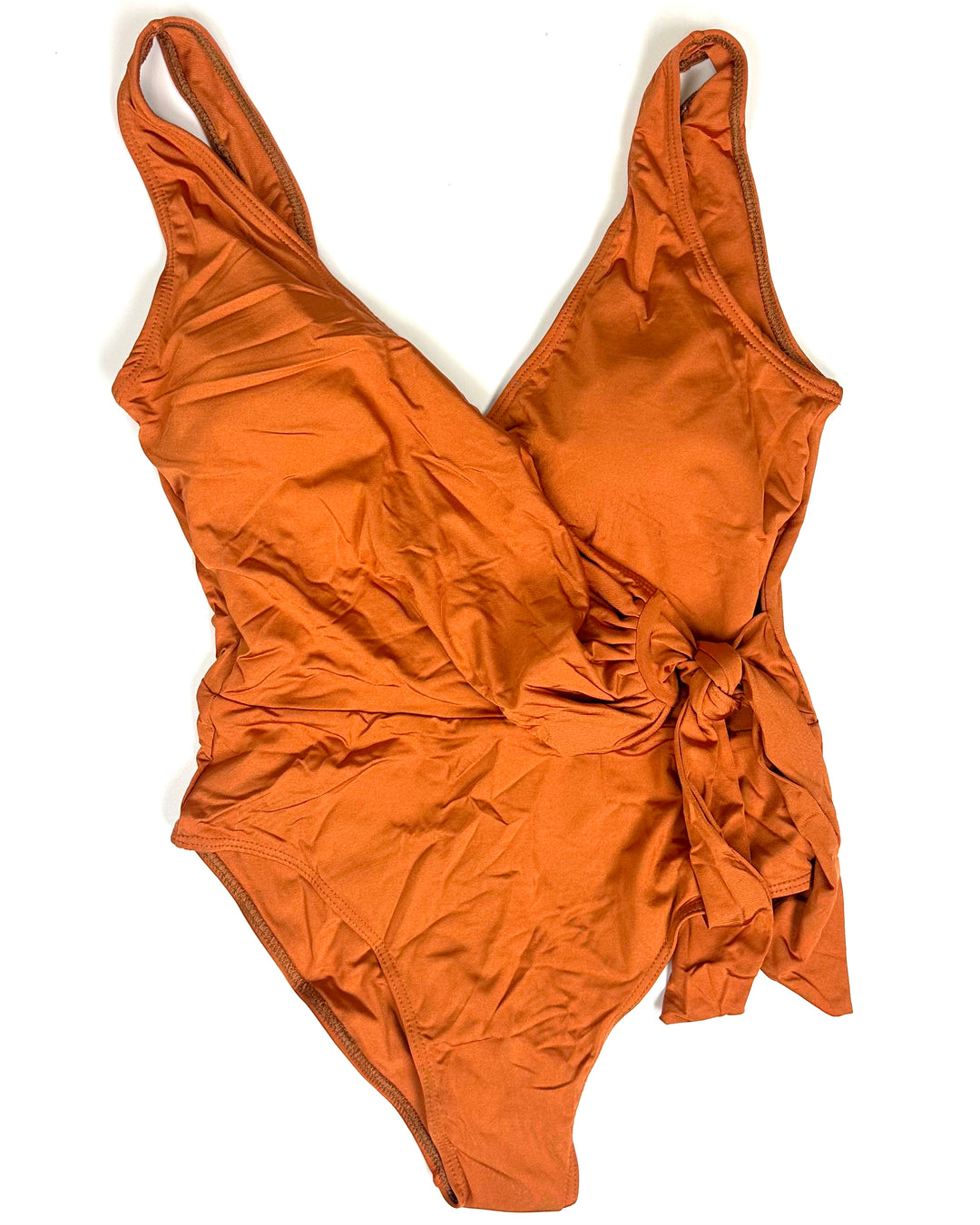 Burnt Orange Wrap One Piece Swimsuit - Size 4/6
