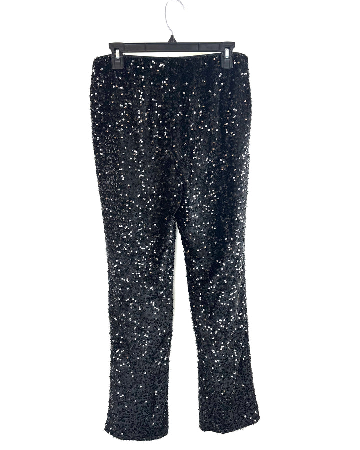 Black Sequin Pants- Size 6/8