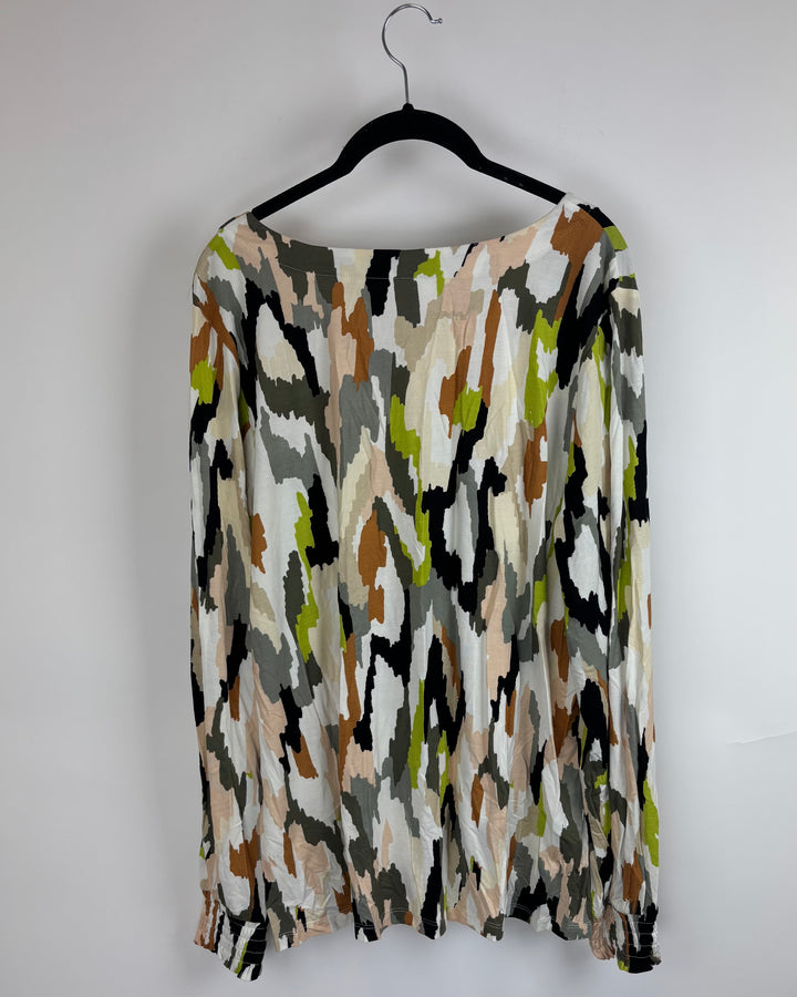 Abstract Print Long Sleeve Shirt - Size 14/16