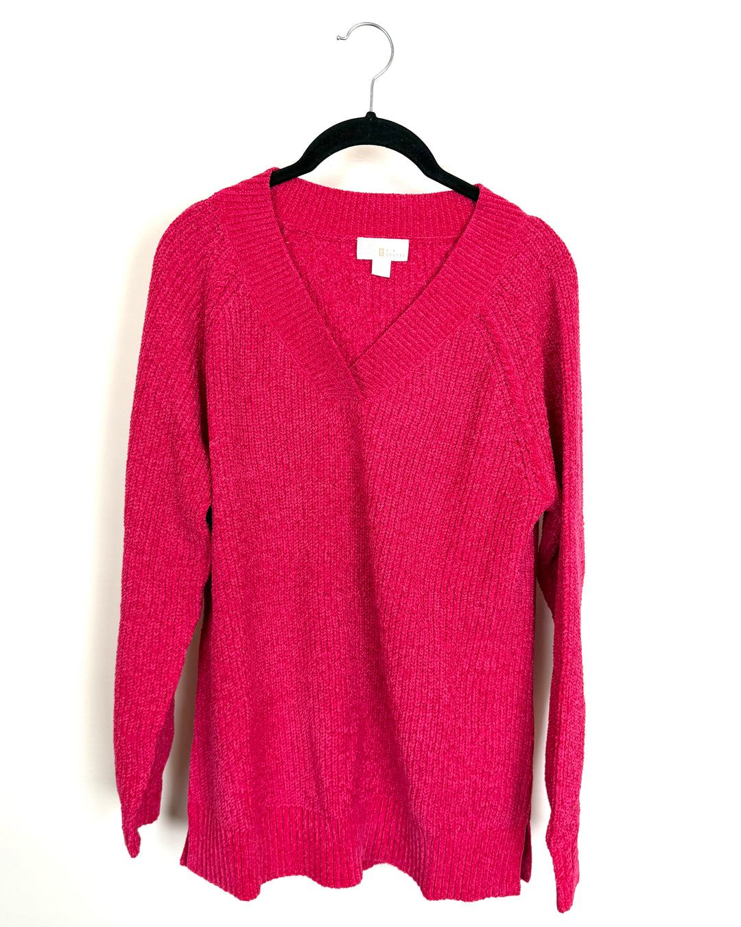Hot Pink Chunky Knit Sweater - Size 6/8