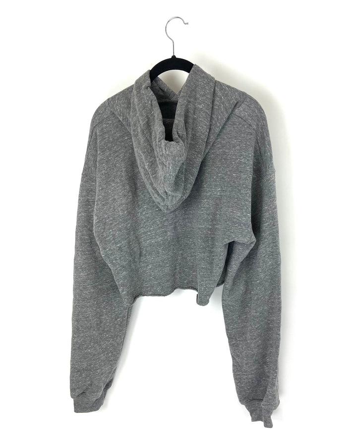 Heather Grey Soft Cropped Hoodie - Size 2/4, 4/6, 6/8, 8/10
