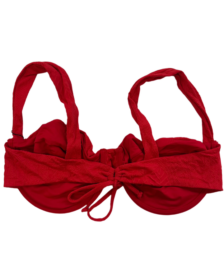 Red Embossed Underwire Bikini Top - Extra Extra Large