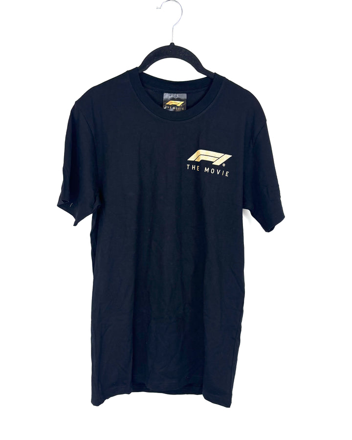 Black Race Car Graphic T-Shirt - Small