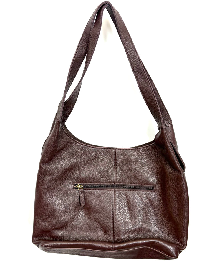 Chocolate Brown Leather Shoulder Bag
