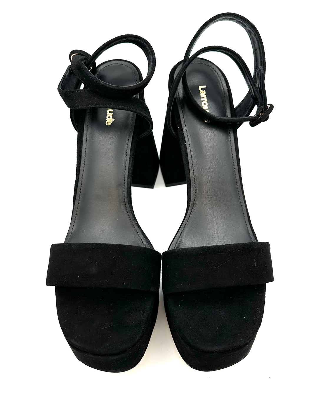 Black Suede Open Toe Heel - Size 7, 8, 8.5 and 11