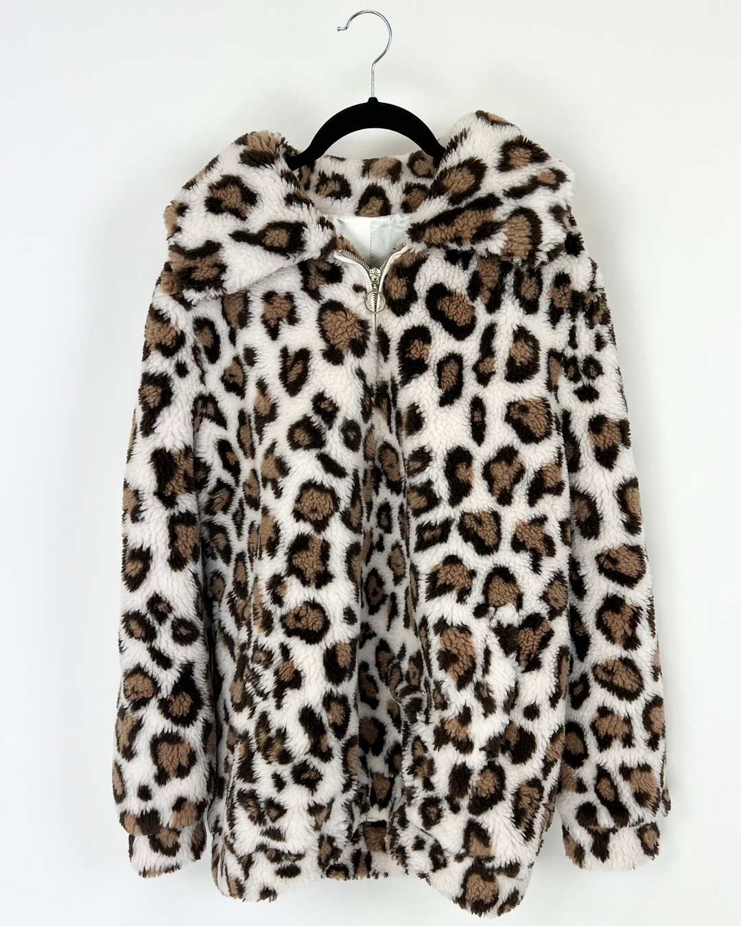 Animal Print Half Zip Jacket - Small