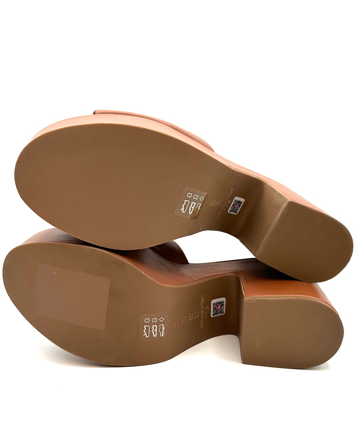 Tan Leather Platform Sandal - Size 7.5