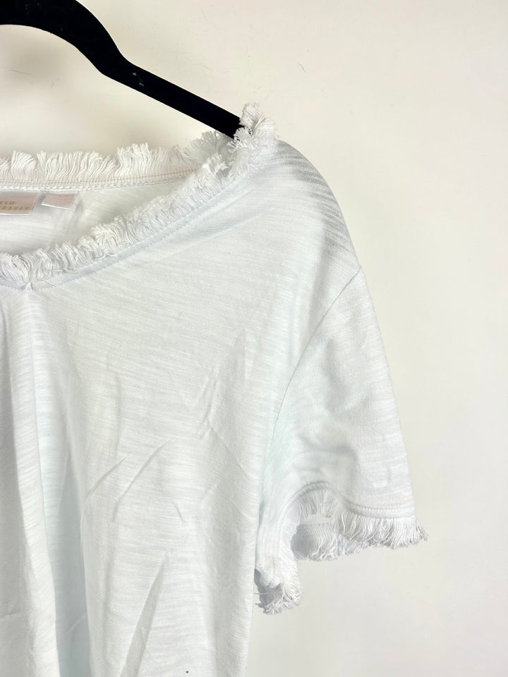 Frayed Edge White Beach Tee- Size 6