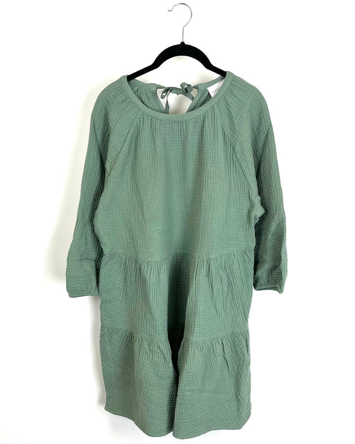 Sage Green Textured Dress - Size 0/2, 4/6, 8/10 and 12/14
