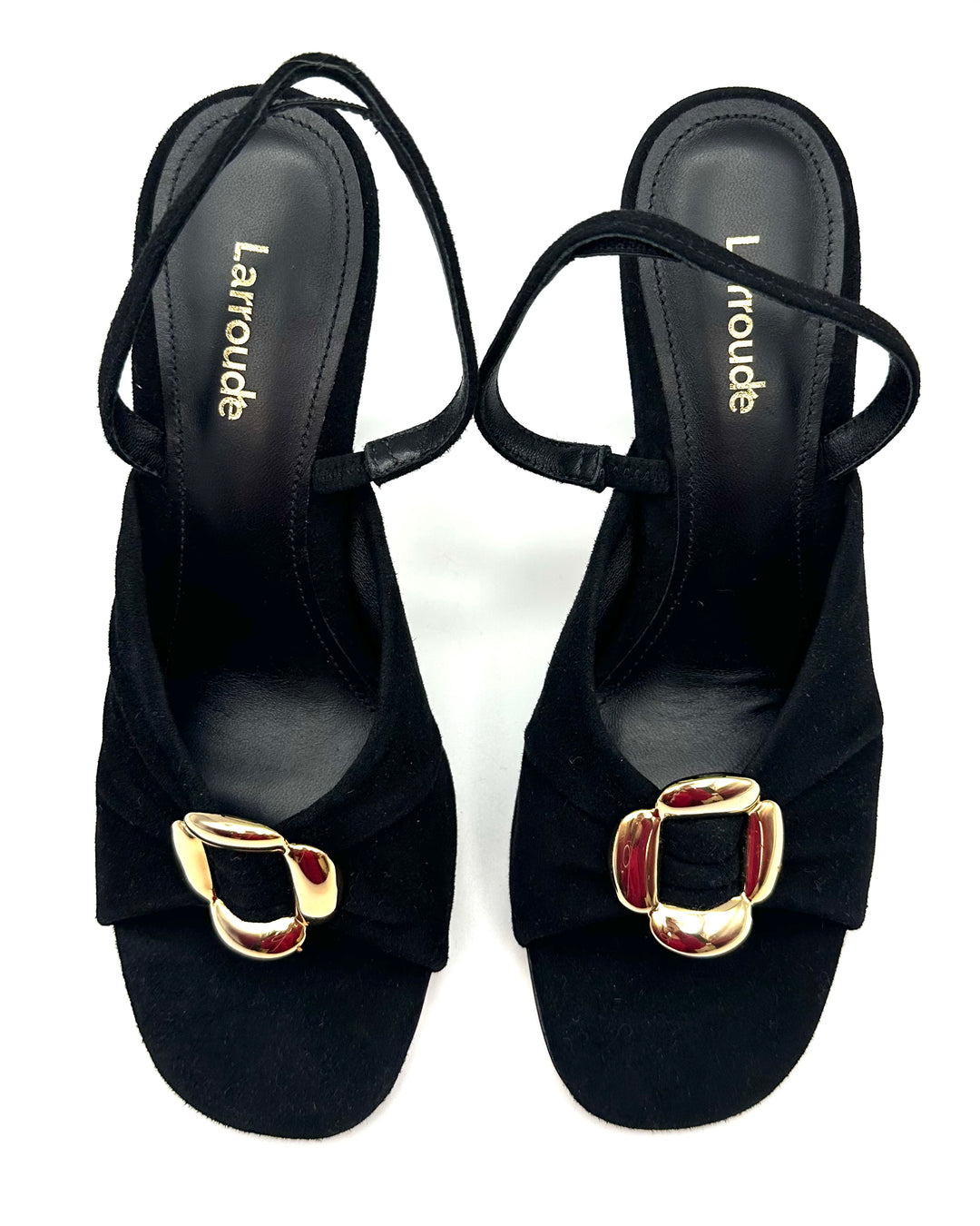 Black Suede Sandal Heels - Size 6 and 10