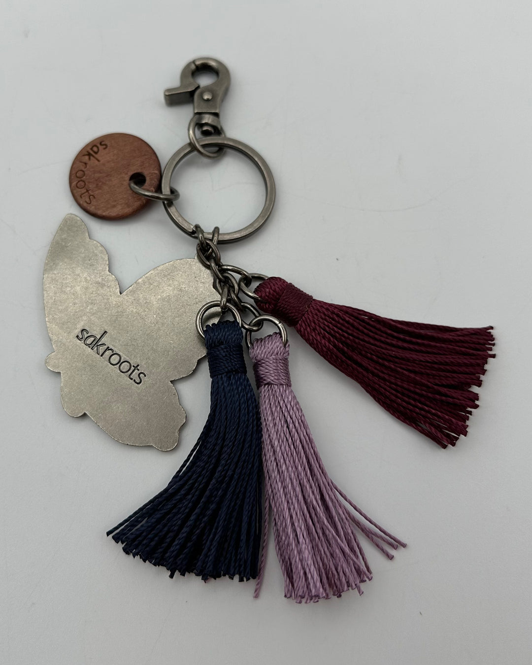 Purple tassel and butterfly charm Keychain