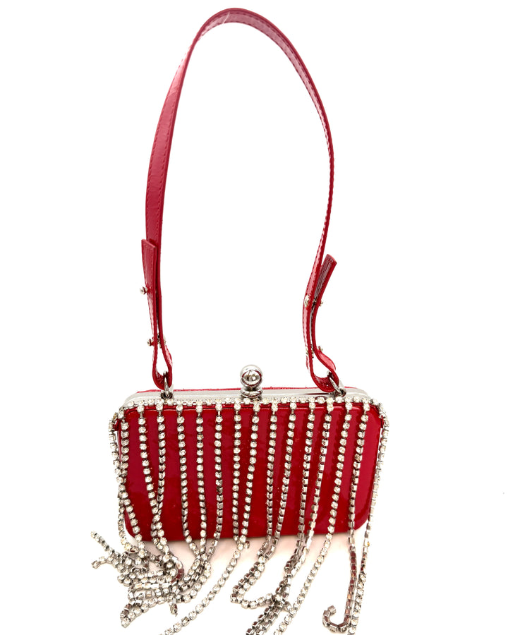 Cherry Red and Silver Flat Mini Bag