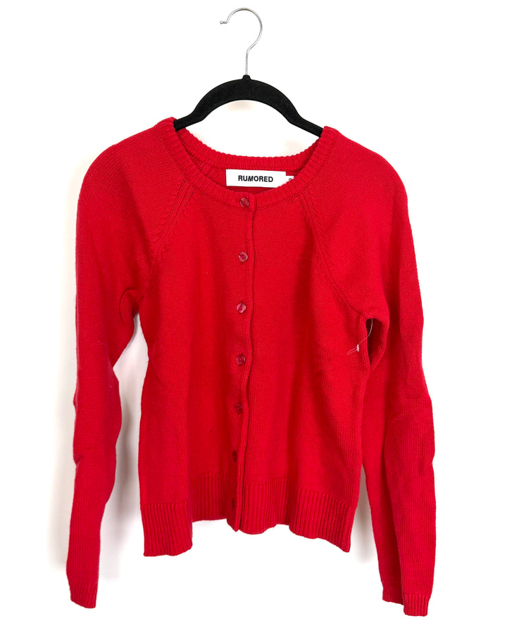 Red Knit Cardigan - Size 00/0