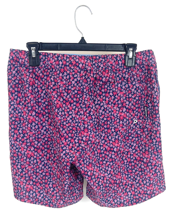 MENS Floral Print Swim Shorts - Medium