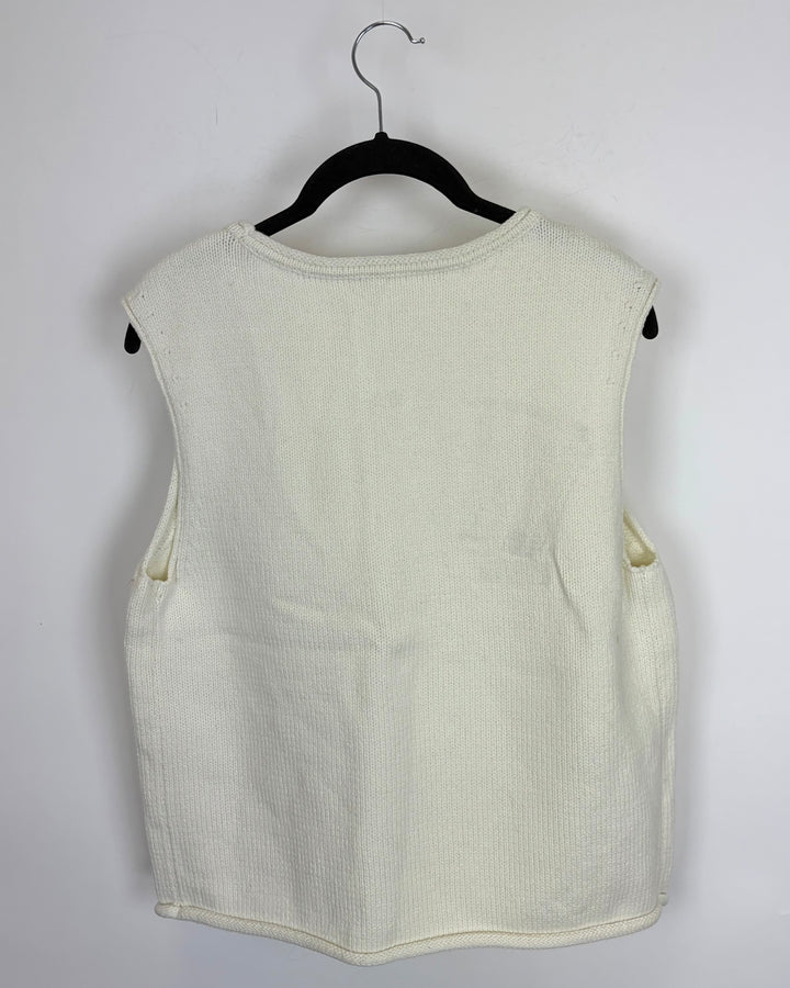 Cream Knit Sleeveless Top - Size 4/6
