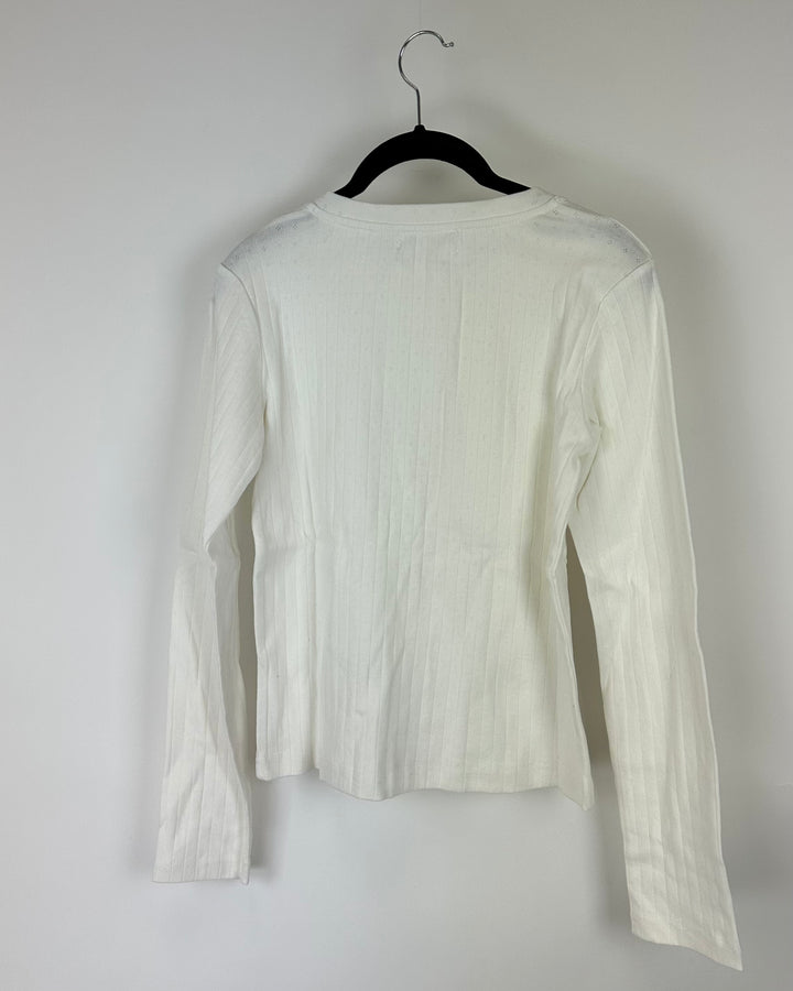 White Button Down Long Sleeve - Large