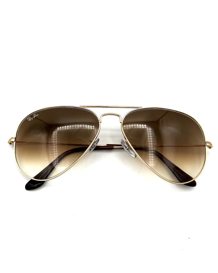Ray Ban Brown Gradient Aviator Sunglasses