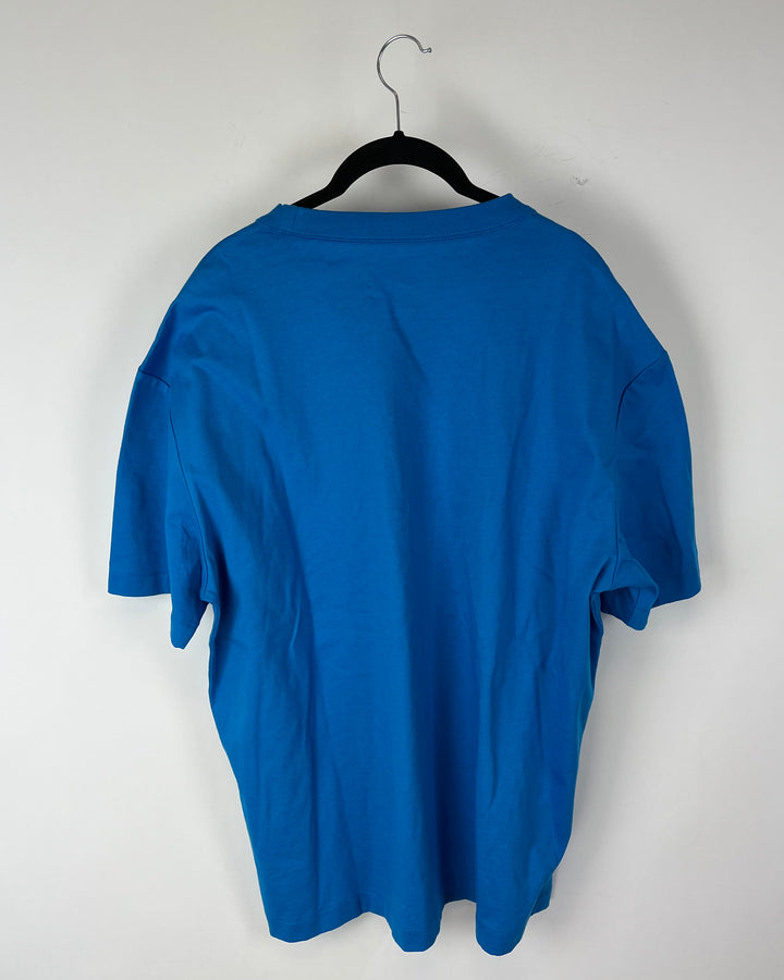 MENS Blue and Orange Short Sleeve T-Shirt - Medium